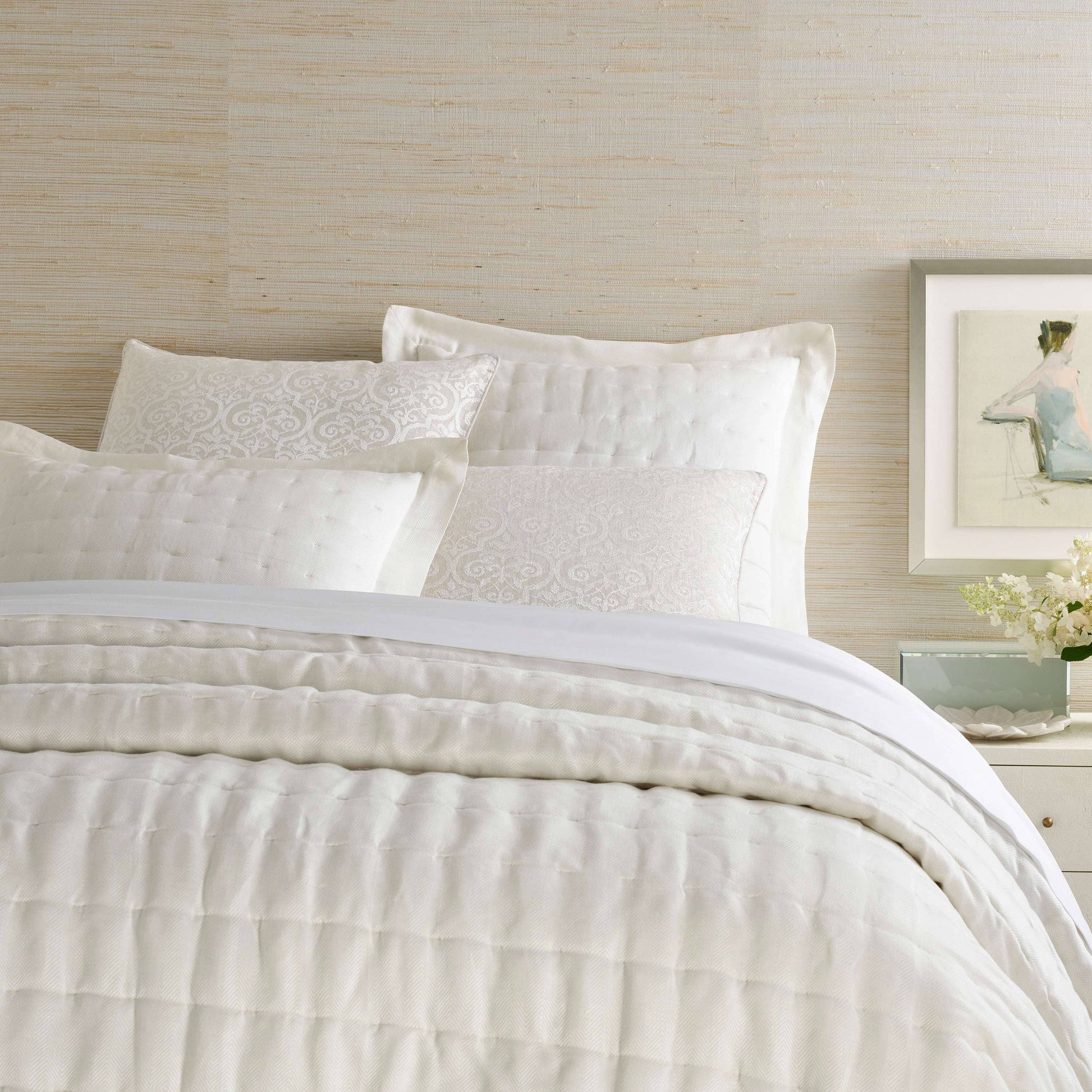 Brussels Ivory Quilted Sham Shams & Pillowcases 