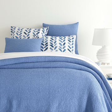 Bubble French Blue Matelasse Coverlet Matelasse Coverlet 