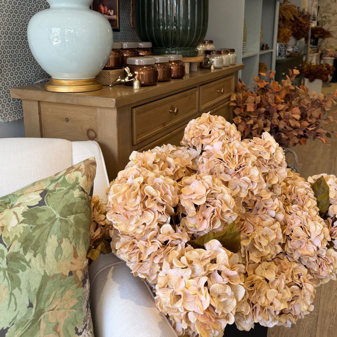 Burnt Cream Hydrangea 30" Greenery 