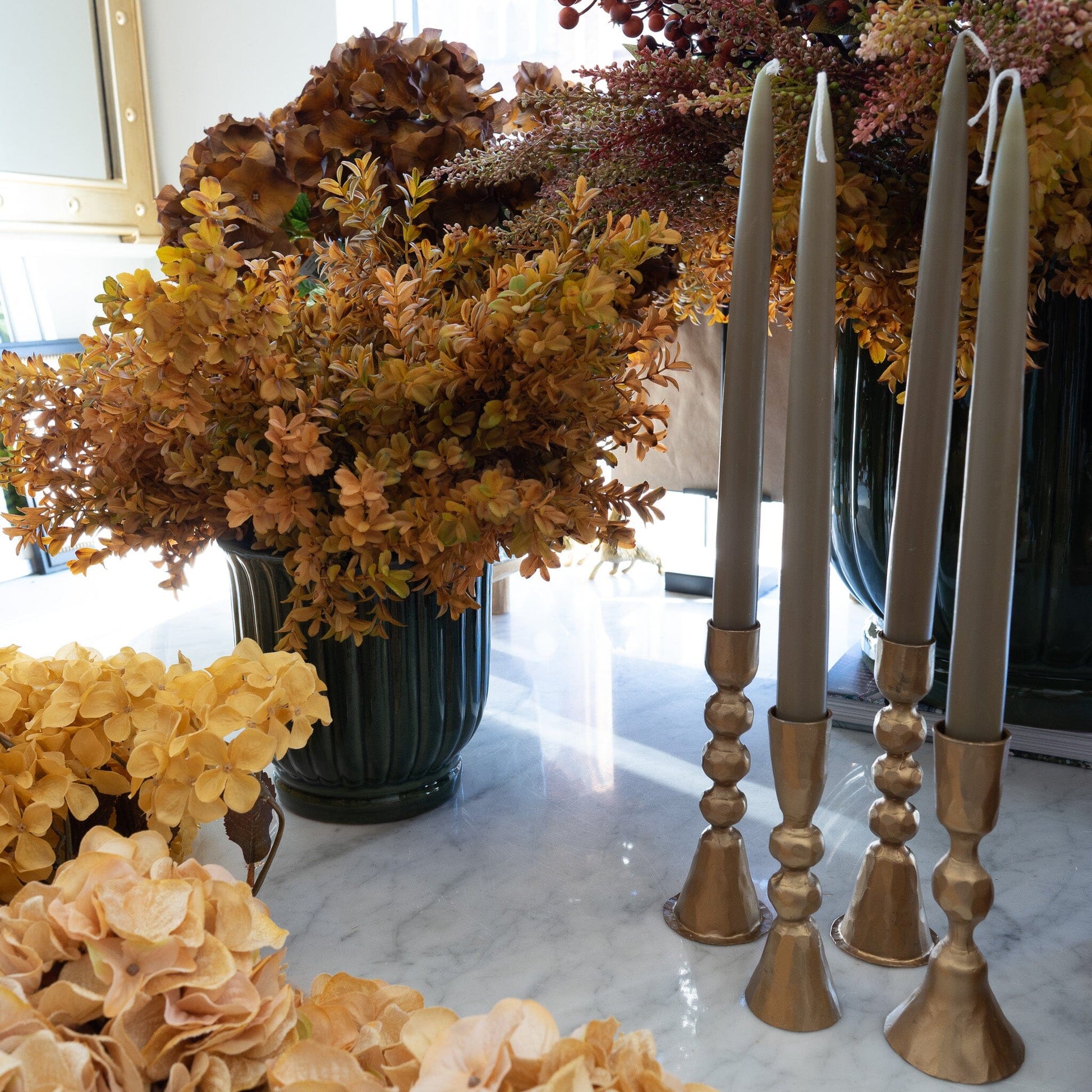 Burnt Cream Hydrangea 30" Greenery 