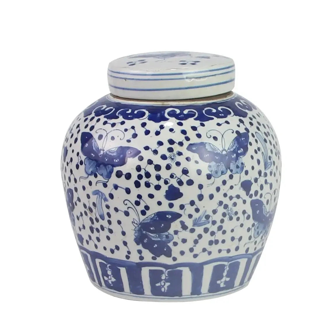 Butterfly & Dots Ginger Jar Vases, Planters & Jars 
