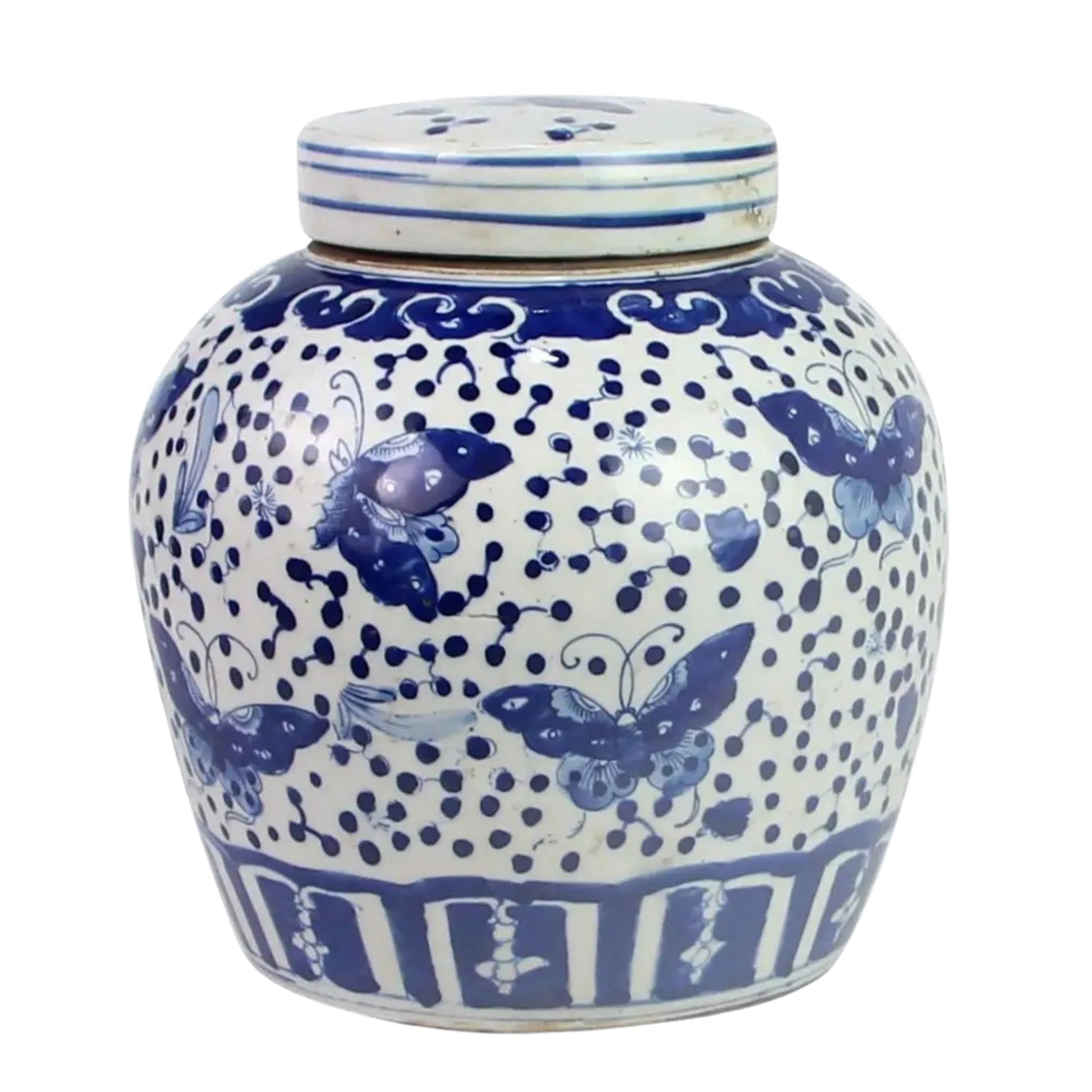 Butterfly & Dots Ginger Jar Vases, Planters & Jars 