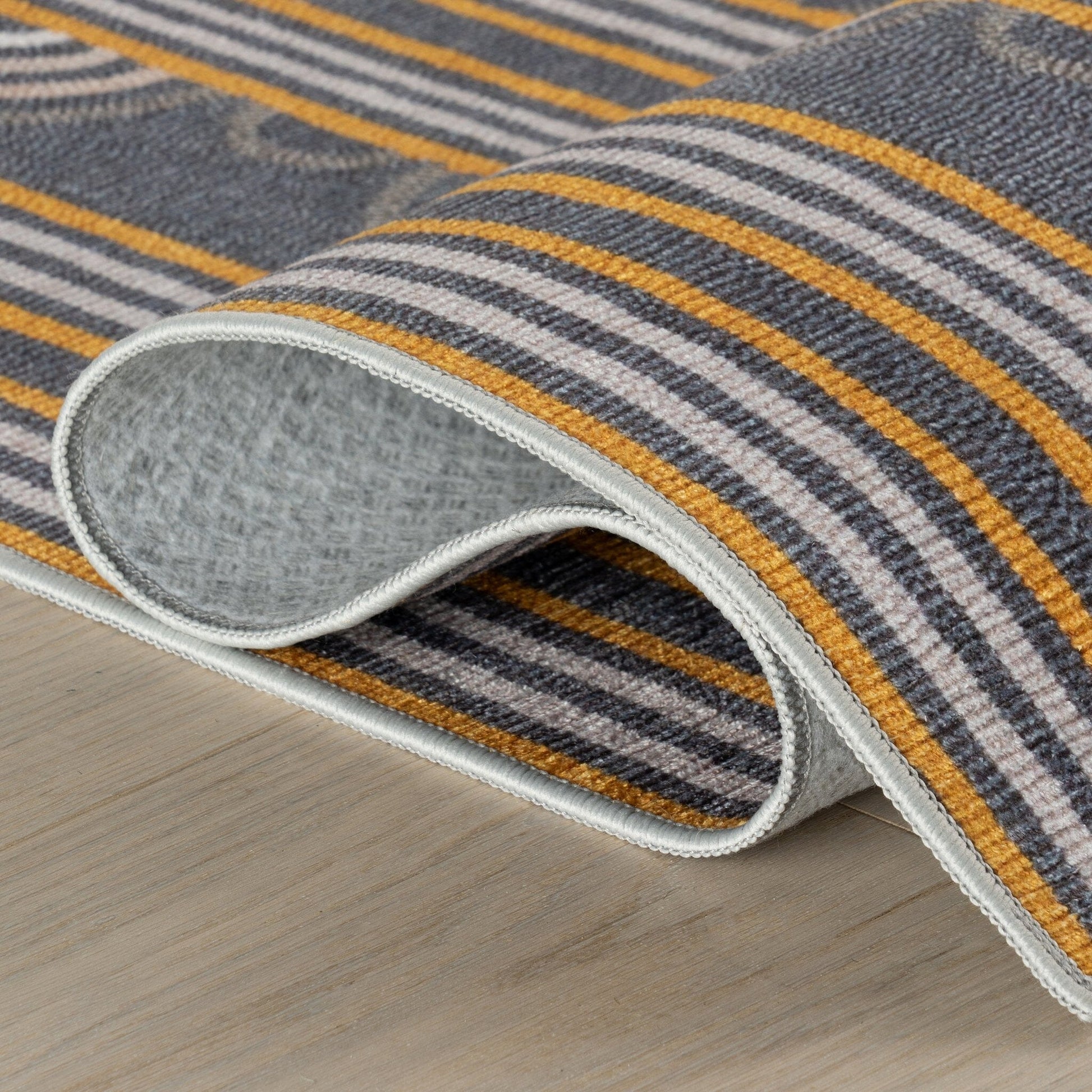 Button Machine Washable Rug - Grey Rugs 