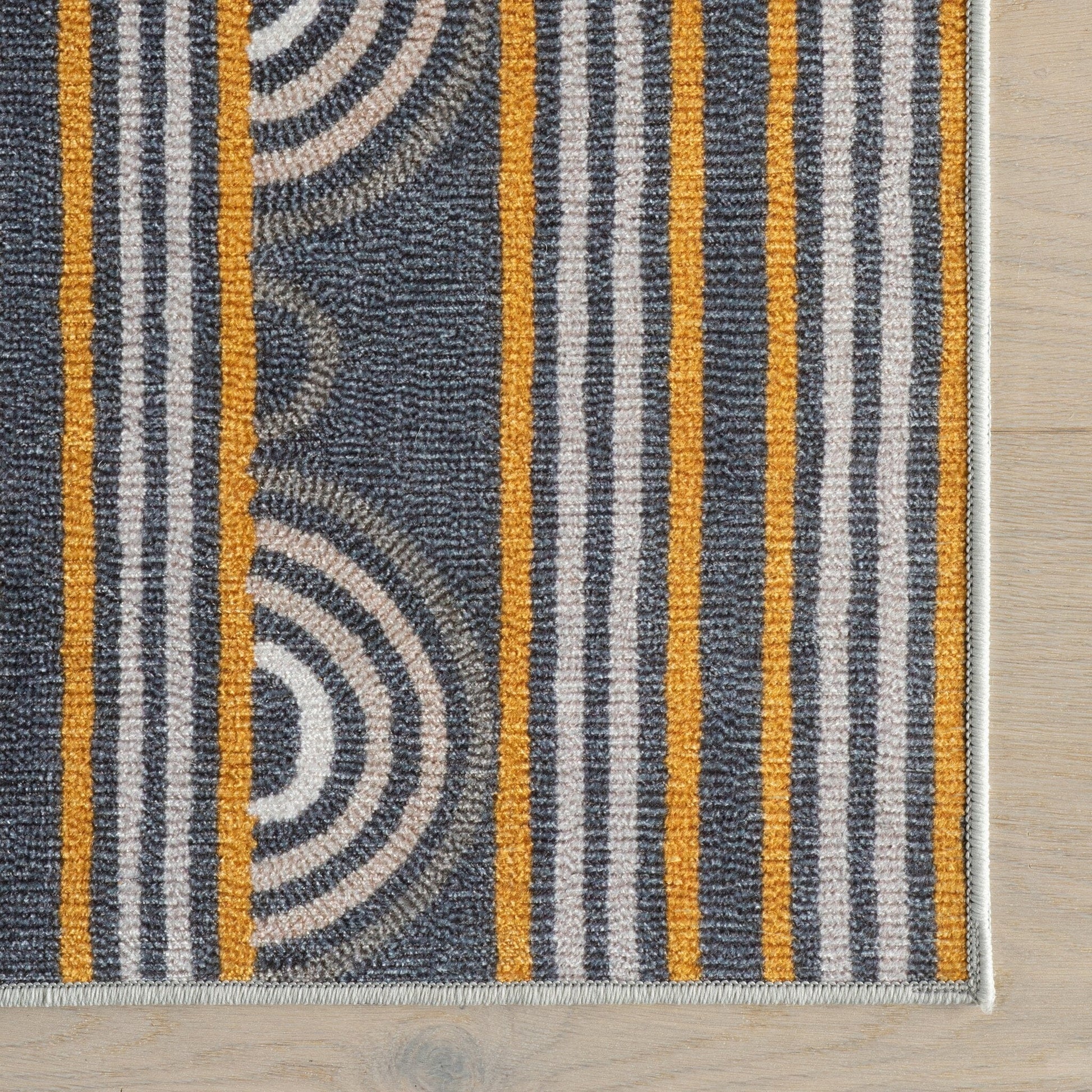 Button Machine Washable Rug - Grey Rugs 