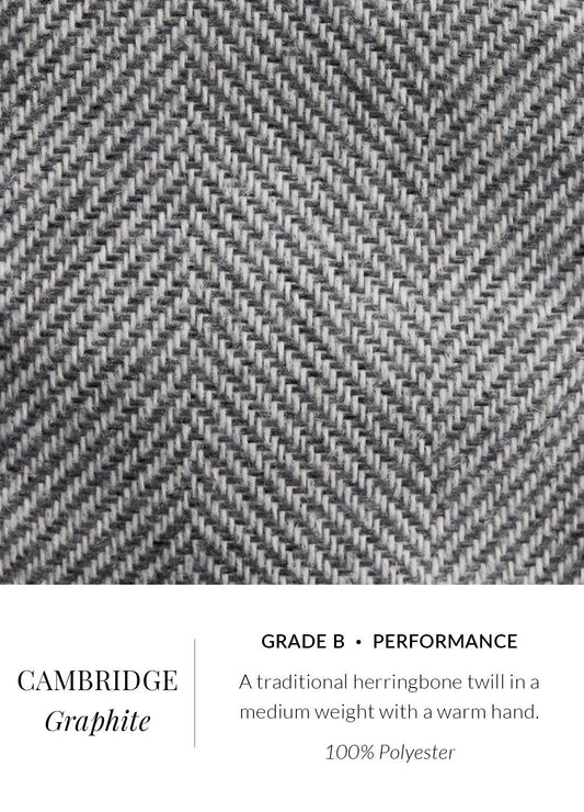 Cambridge Herringbone Graphite Fabric By the Yard 