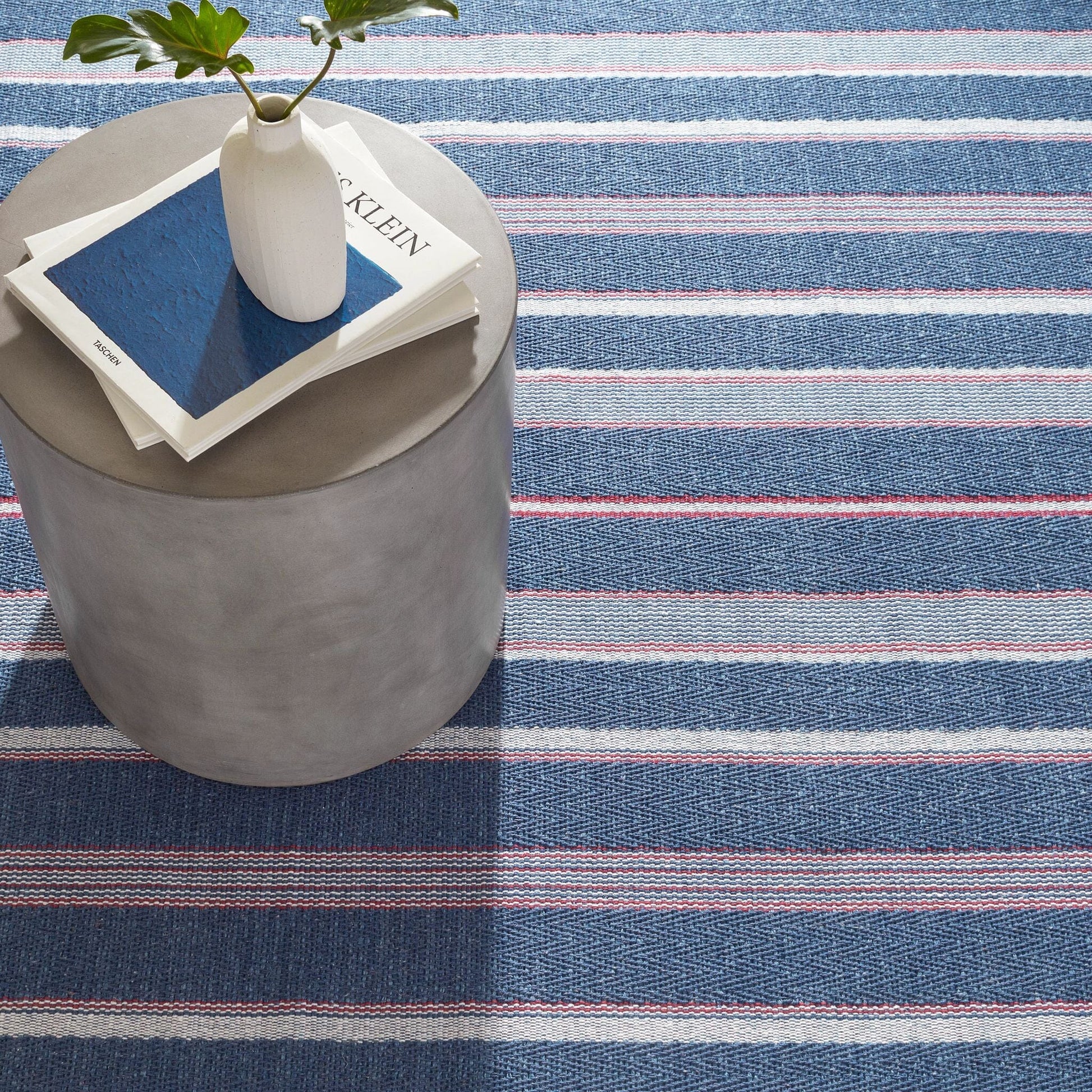Camden Stripe Denim Handwoven Cotton Rug Rugs 