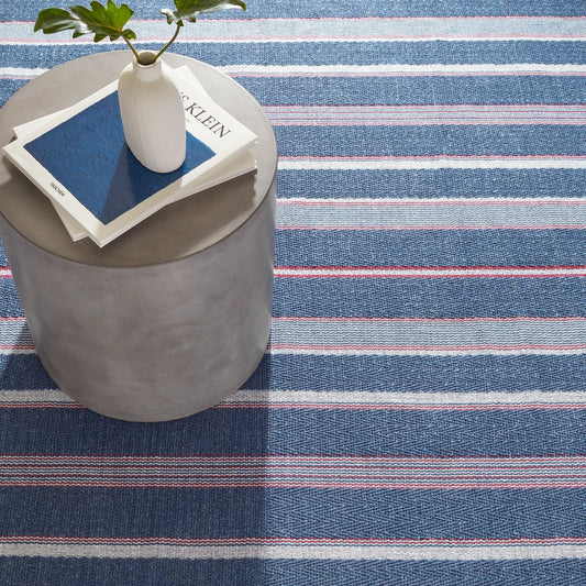 Camden Stripe Denim Handwoven Cotton Rug Rugs 