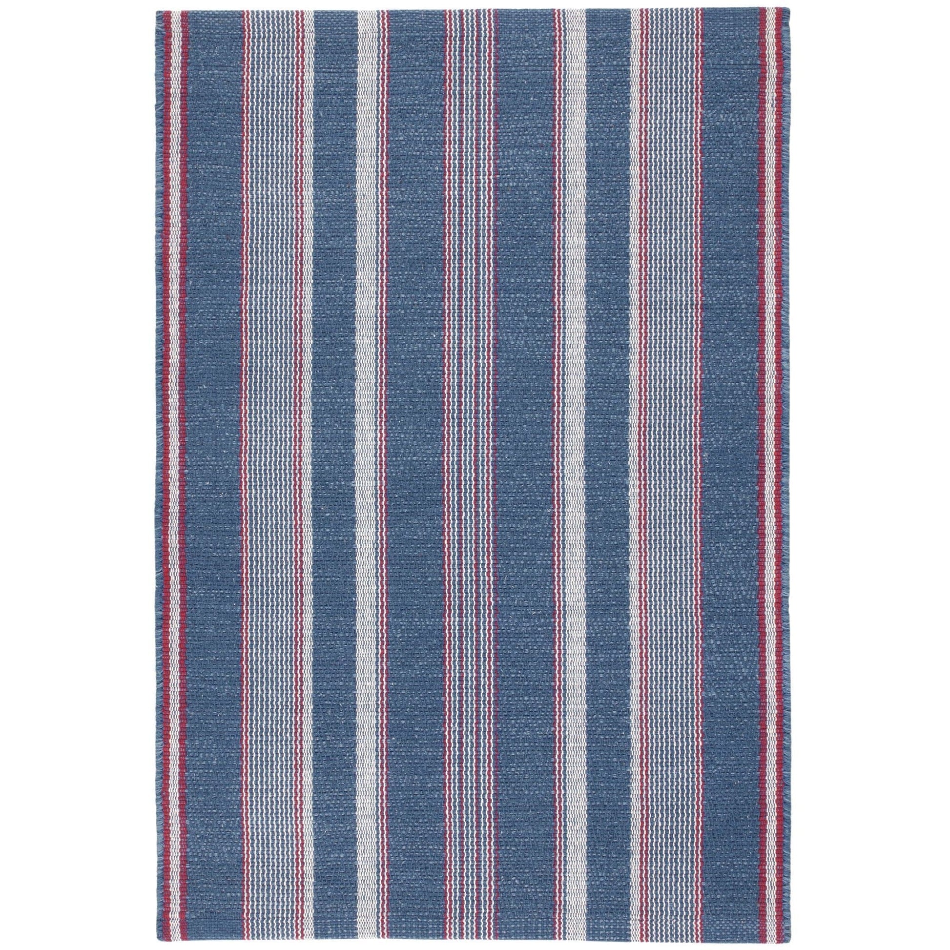 Camden Stripe Denim Handwoven Cotton Rug Rugs 