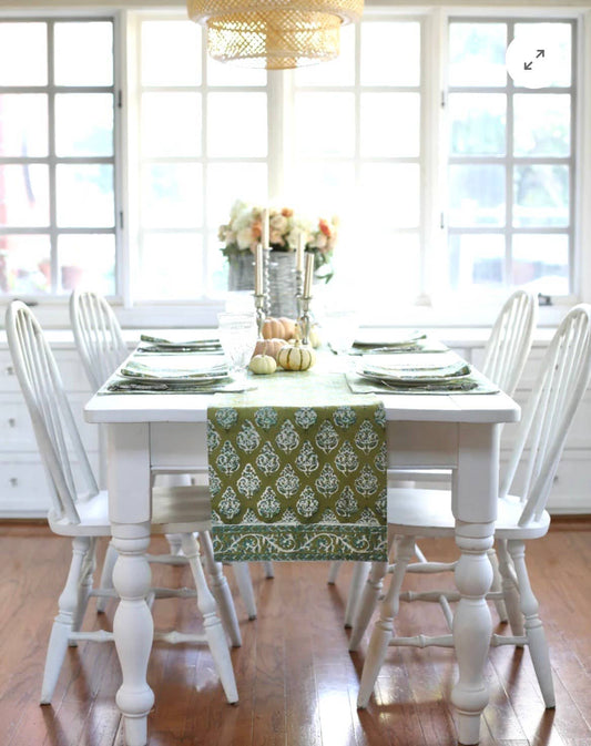 Castile Olive Table Runner Linens 