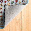 Cat's Paw Blue Hand Micro Hooked Wool Rug Rugs 