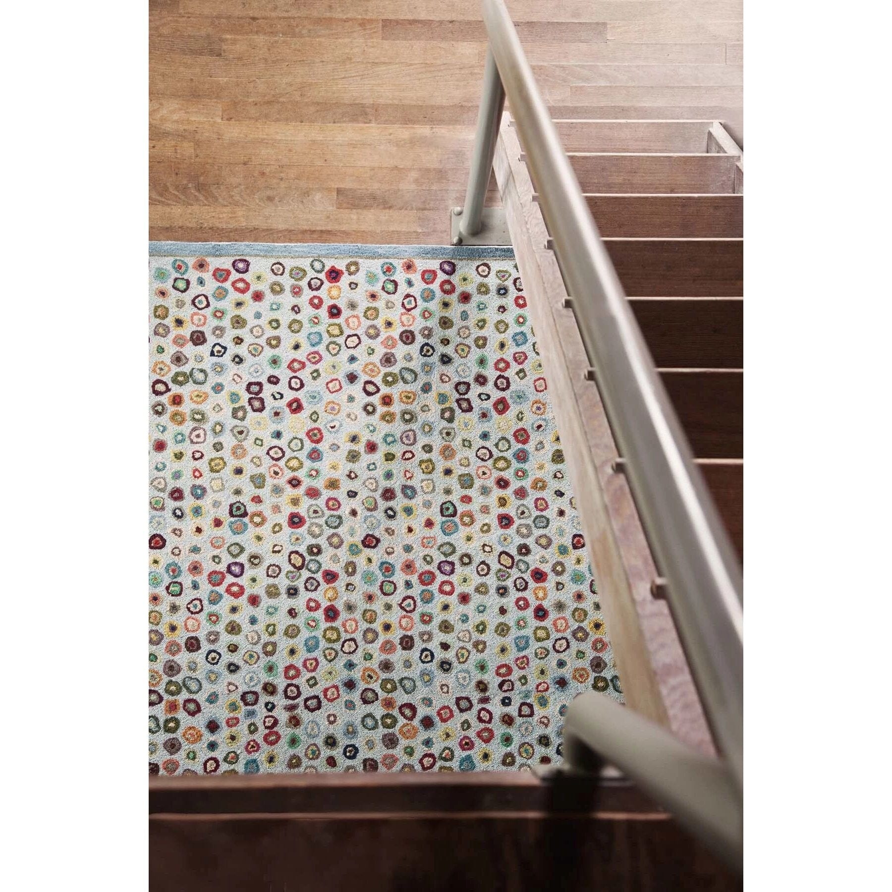 Cat's Paw Blue Hand Micro Hooked Wool Rug Rugs 