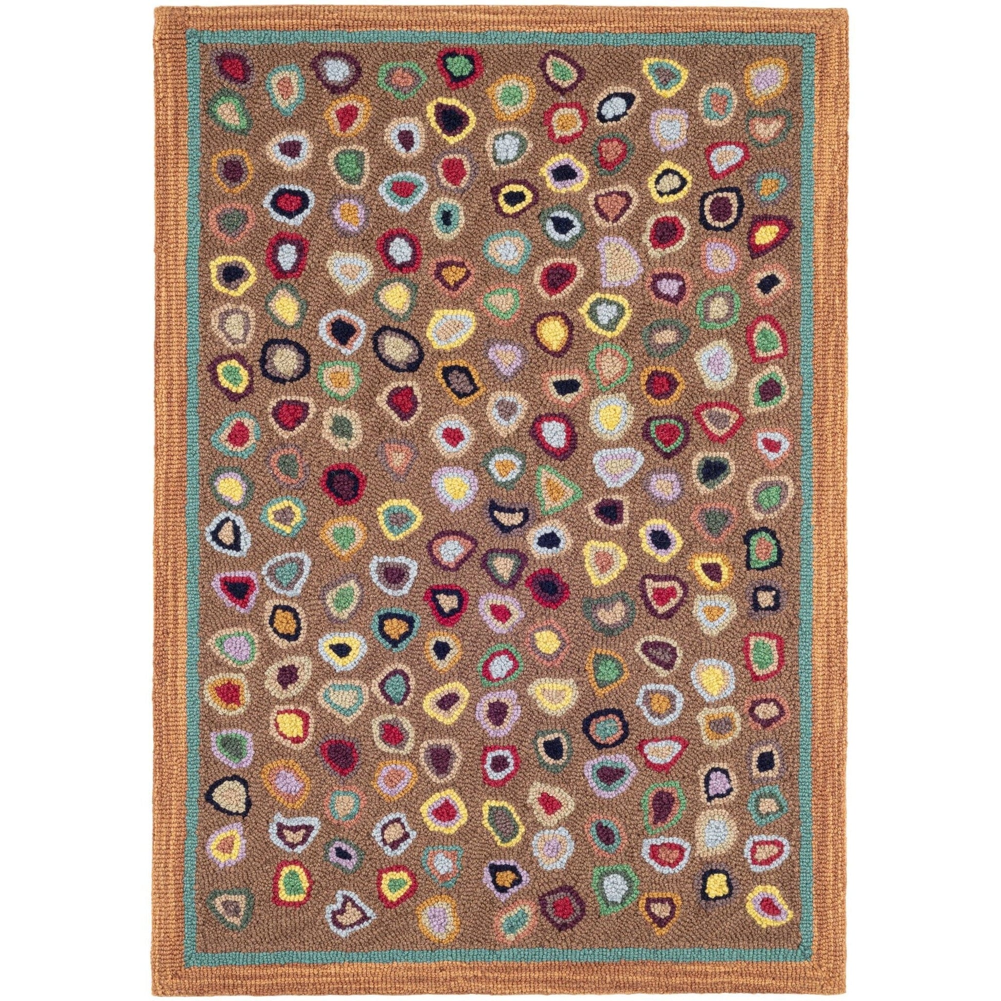 Cat's Paw Brown Hand Micro Hooked Wool Rug Rugs 