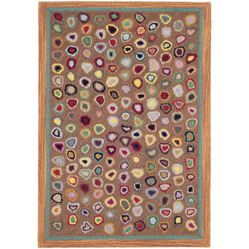 Cat's Paw Brown Hand Micro Hooked Wool Rug Rugs 