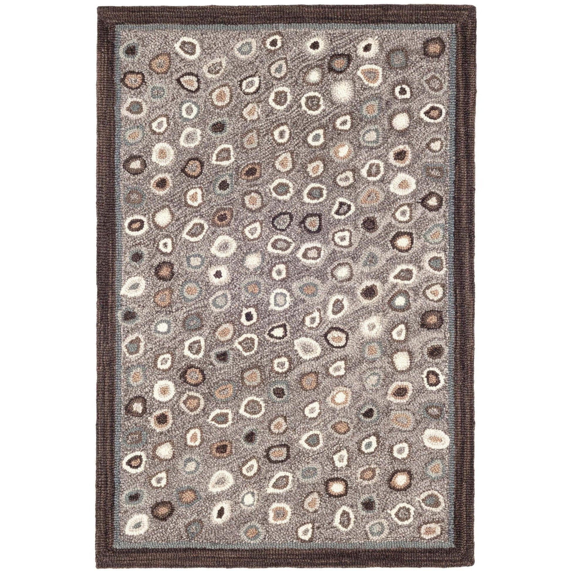 Cat's Paw Grey Hand Micro Hooked Wool Rug Rugs 