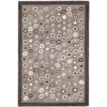 Cat's Paw Grey Hand Micro Hooked Wool Rug Rugs 