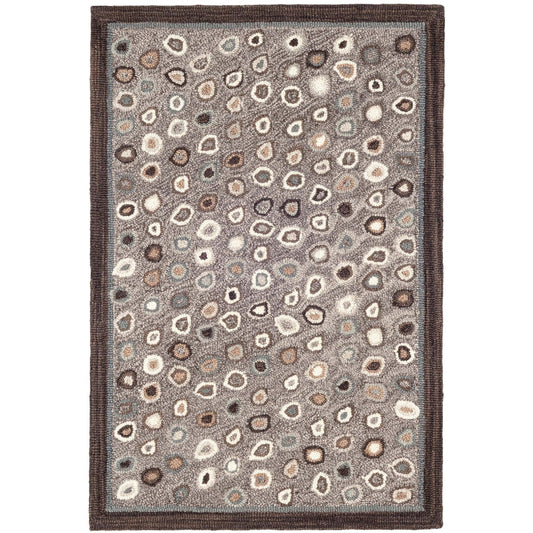 Cat's Paw Grey Hand Micro Hooked Wool Rug Rugs 
