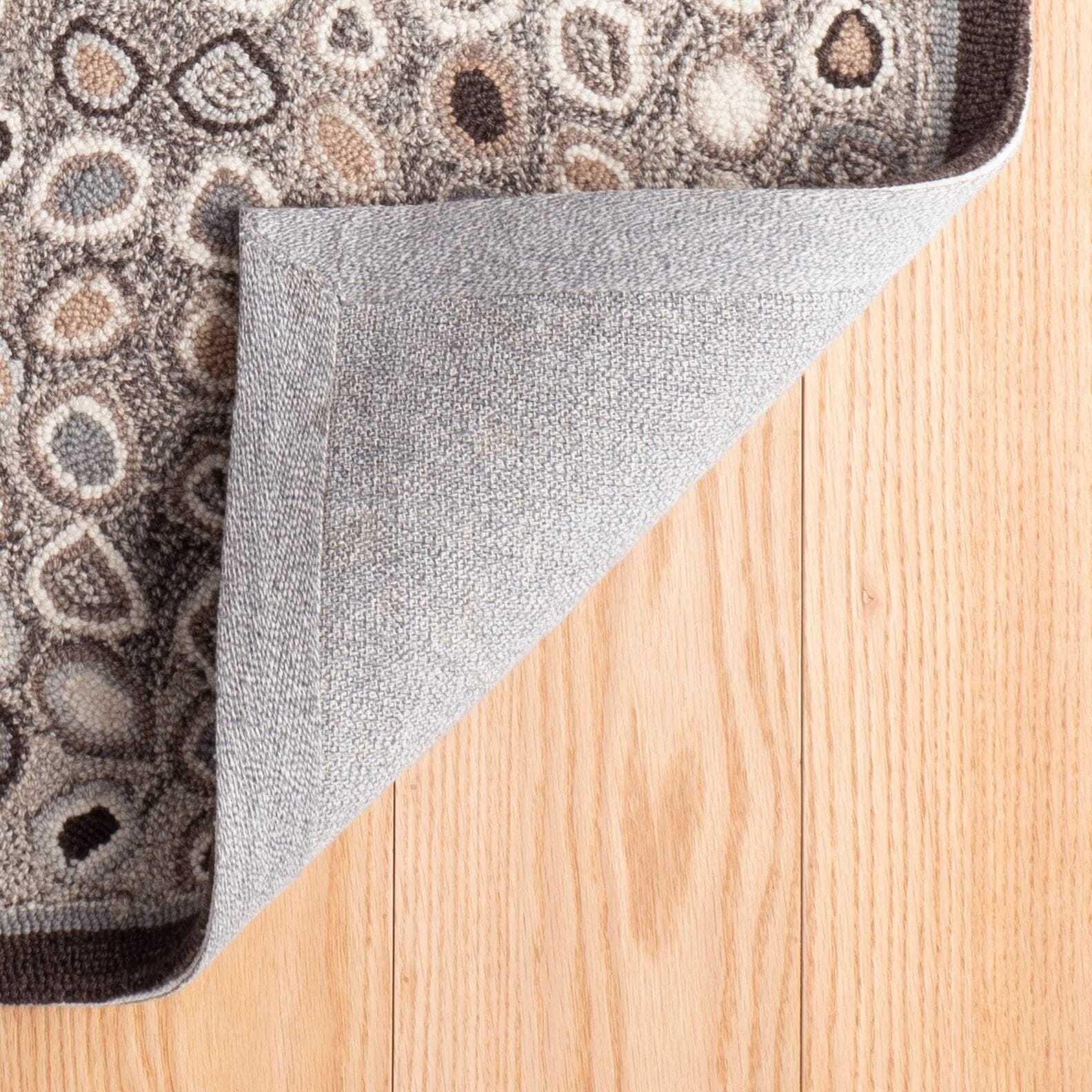 Cat's Paw Grey Hand Micro Hooked Wool Rug Rugs 