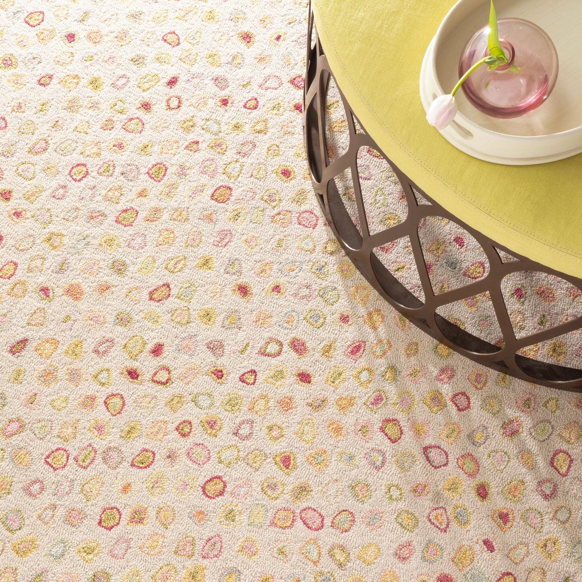 Cat's Paw Pastel Hand Micro Hooked Wool Rug Rugs 