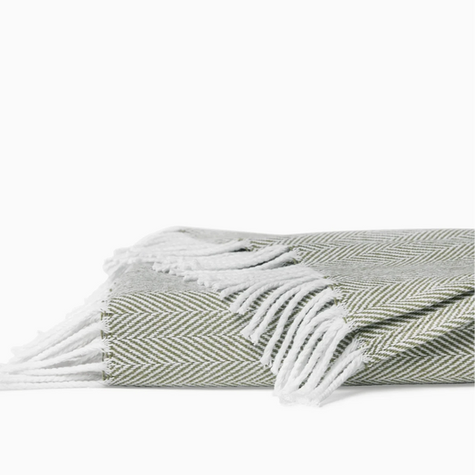 Celine Throw - Cotton - Moss Throws 