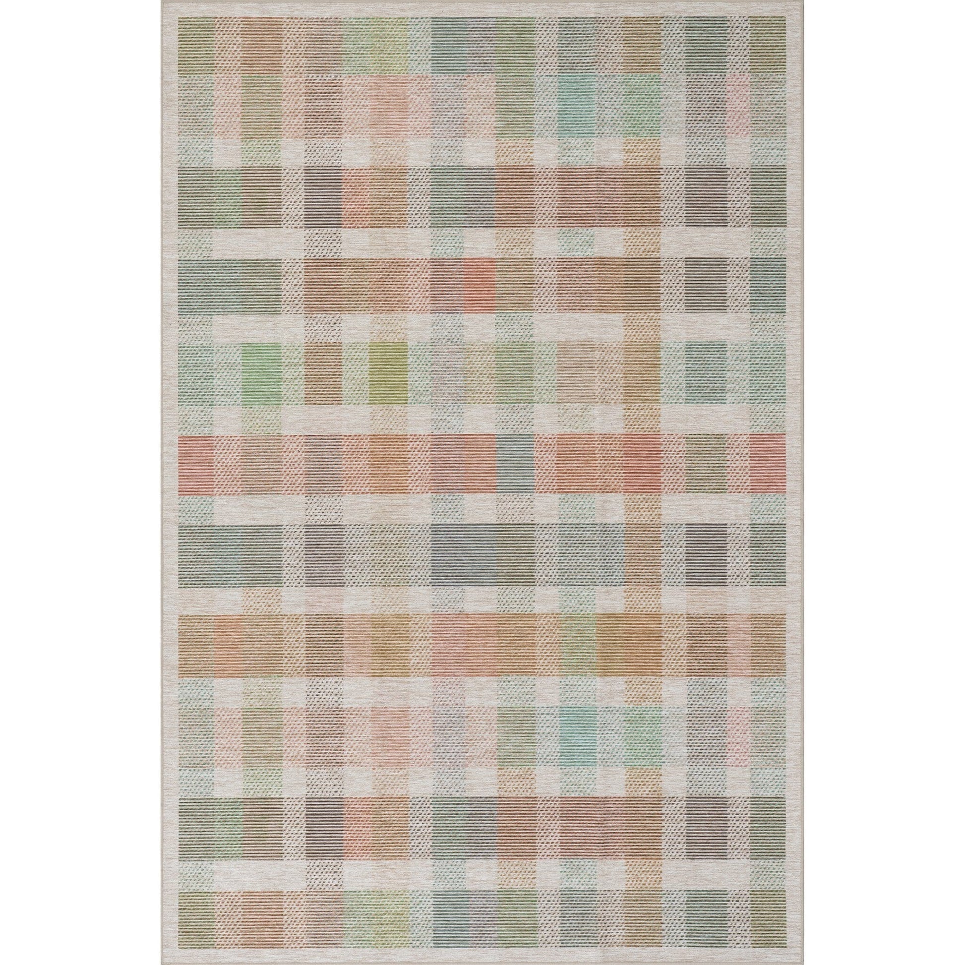 Chanan Farmhouse Plaid Machine Washable Rug - Multi Rugs 