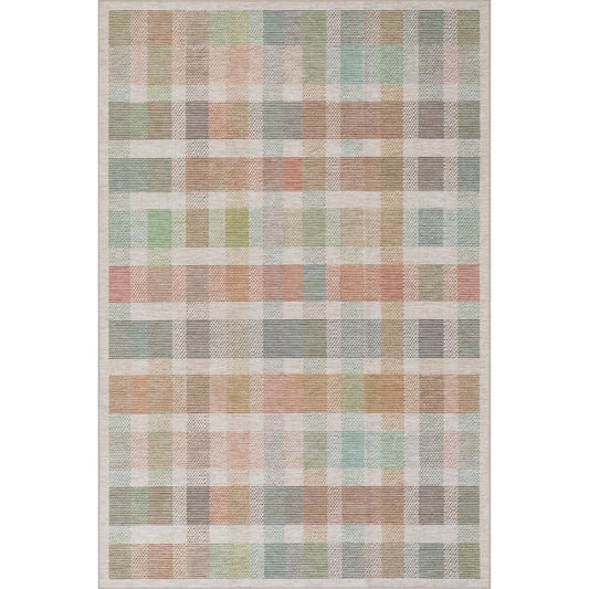 Chanan Farmhouse Plaid Machine Washable Rug - Multi Rugs 