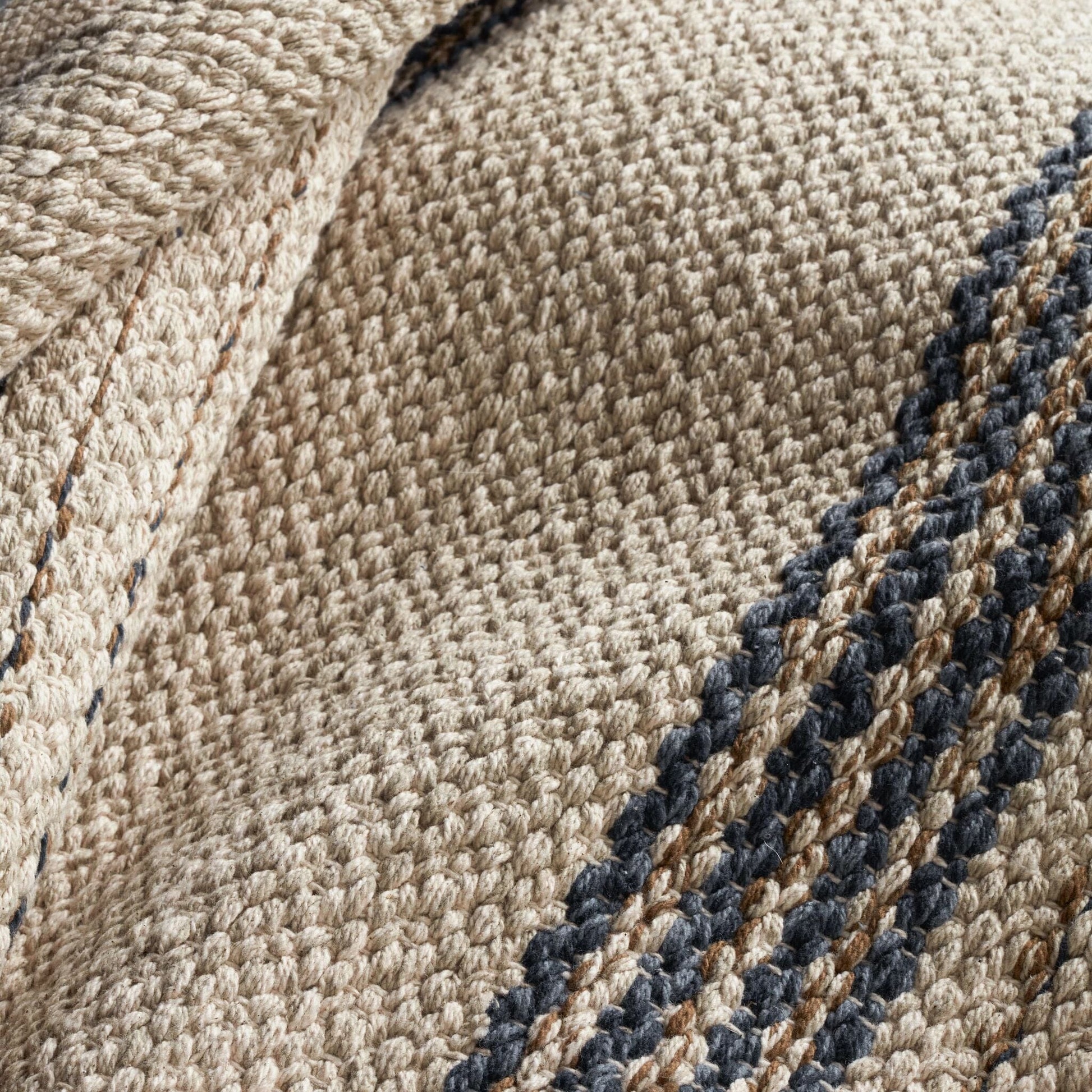 Cielo Stripe Navy Handwoven Cotton Rug Rugs 
