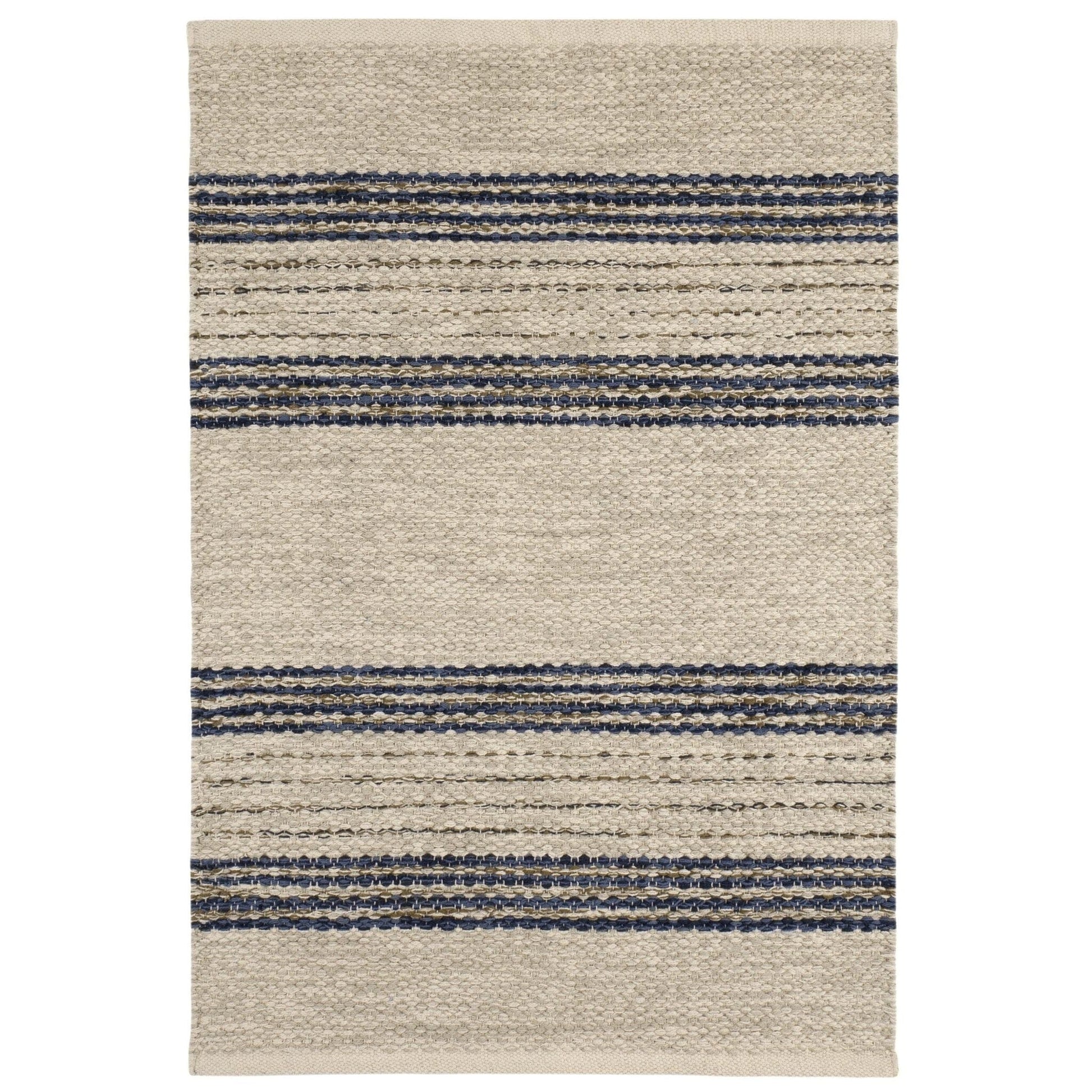 Cielo Stripe Navy Handwoven Cotton Rug Rugs 