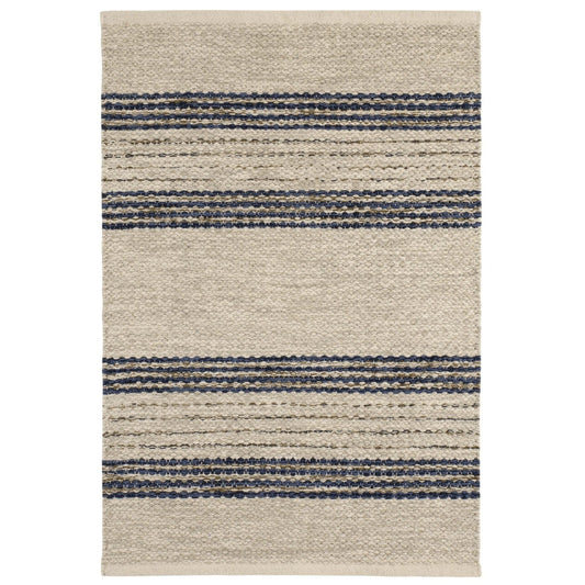 Cielo Stripe Navy Handwoven Cotton Rug Rugs 