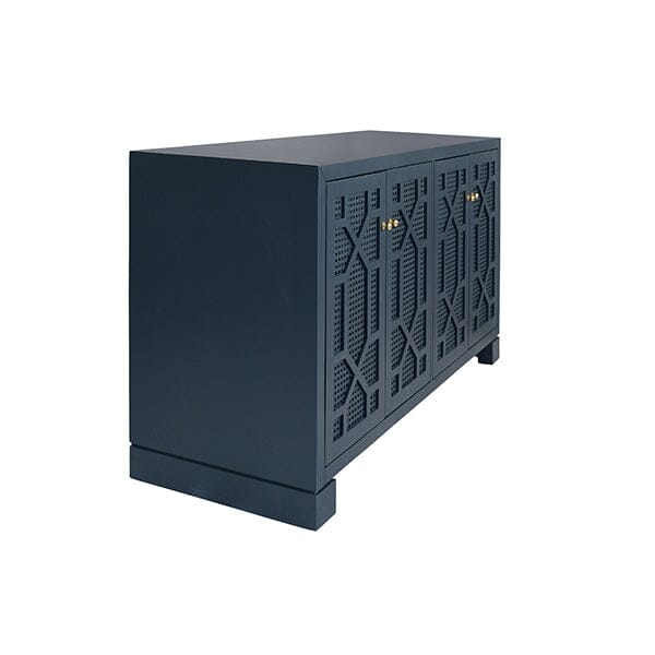 Claire Cabinet Cabinets & Chests Matte Navy Lacquer | Caning 