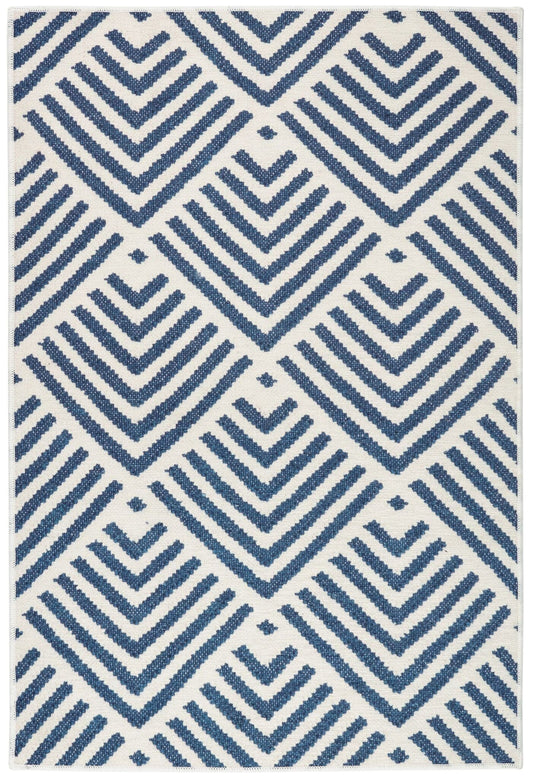 Cleo Navy Machine Washable Rug Machine Washable Rug 