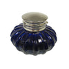 Cobalt Blue Swirl Glass Inkwell & Lid Objects & Accents 