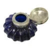 Cobalt Blue Swirl Glass Inkwell & Lid Objects & Accents 