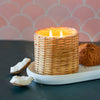 Coconut Rose 2 Wick Handwoven Candle 