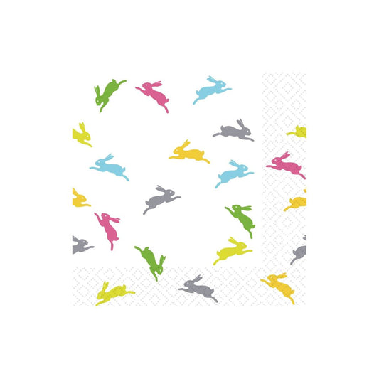 Colourful Bunnies Luncheon Napkins Linens 