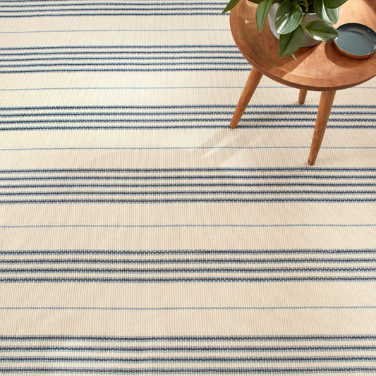 Conway Blue Handwoven Cotton Rug Rugs 
