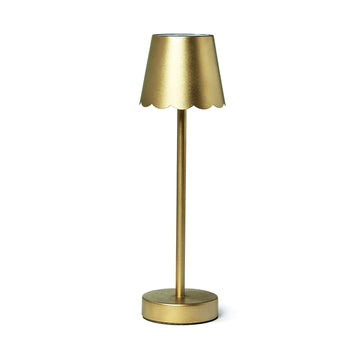 Cordless Scalopped Lamp - Gold Table Lamp 
