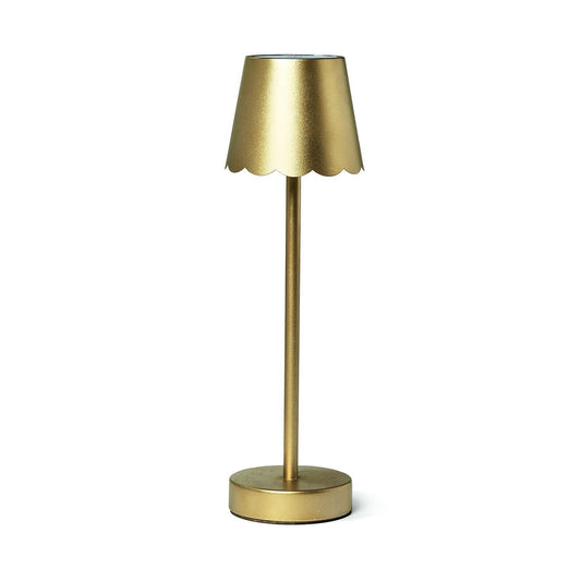 Cordless Scalopped Lamp - Gold Table Lamp 