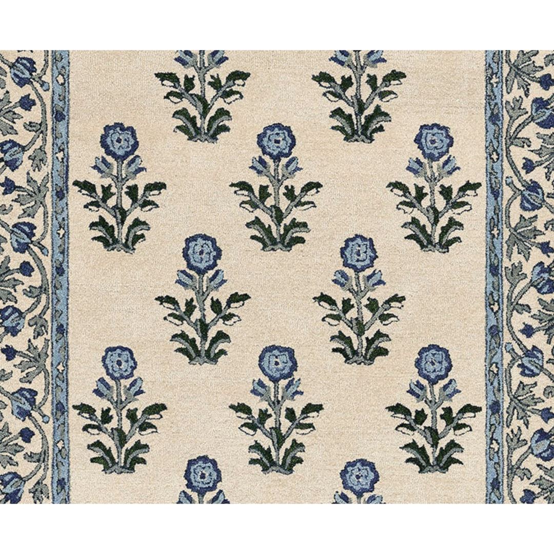 Cotswold - Blue Wool/Nylon Rug Rugs 