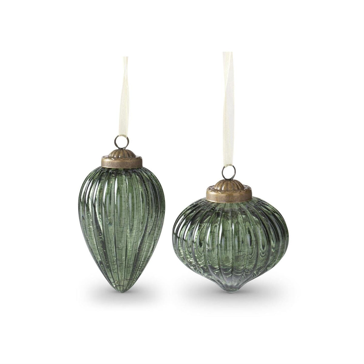 Crackled Glass Green ornament Objects & Accents 