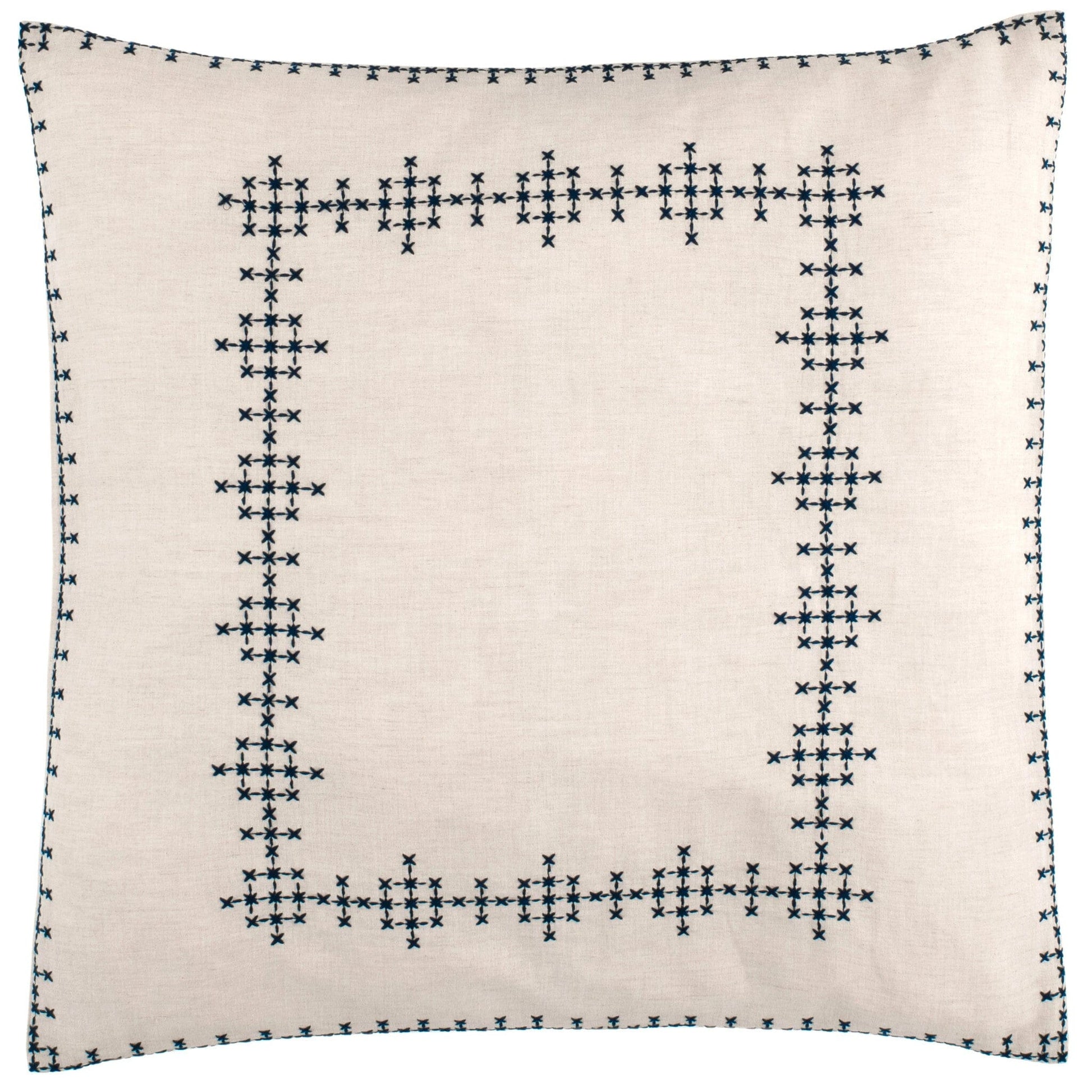Cross-Stitch Linen Navy Sham Duvet Sham 