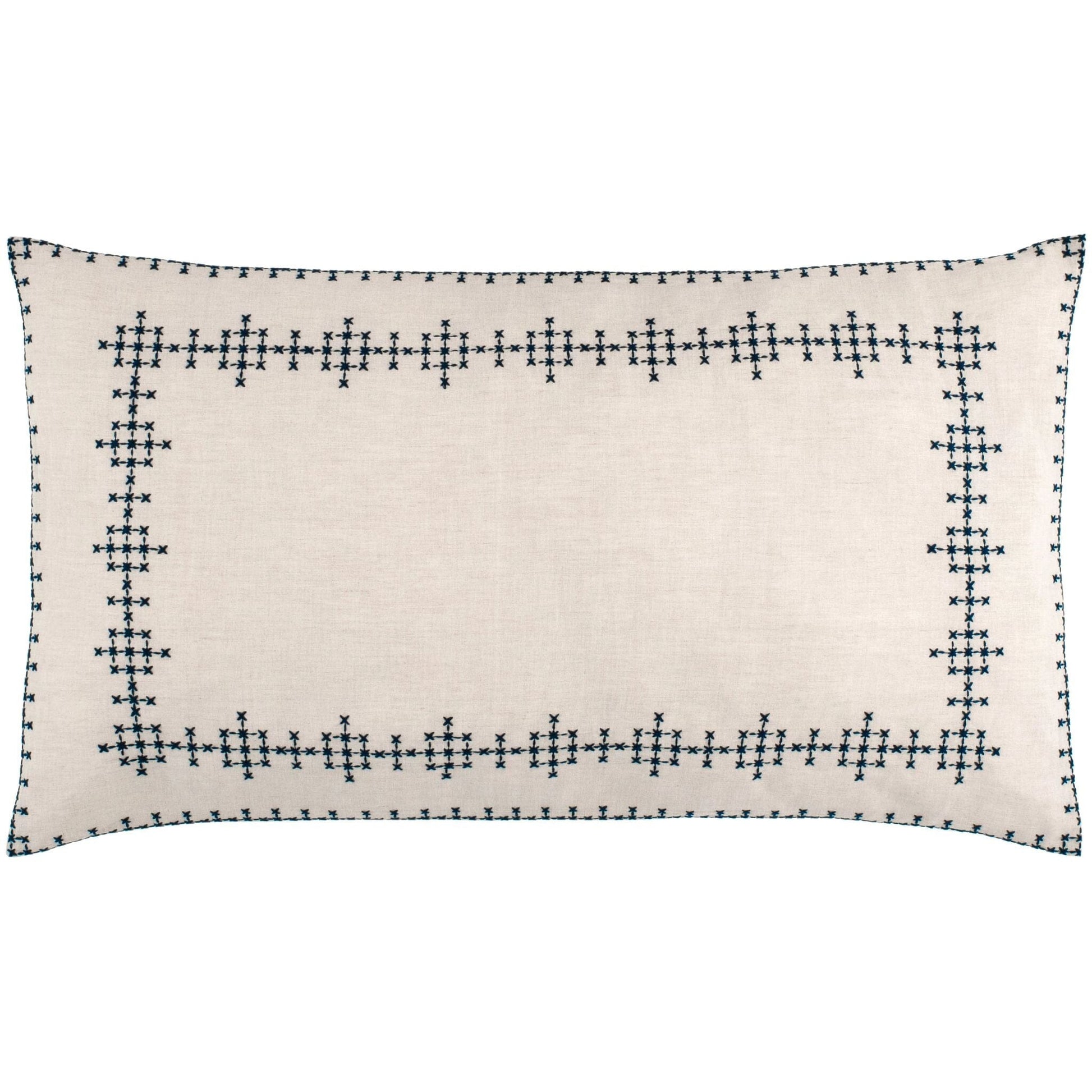 Cross-Stitch Linen Navy Sham Duvet Sham 