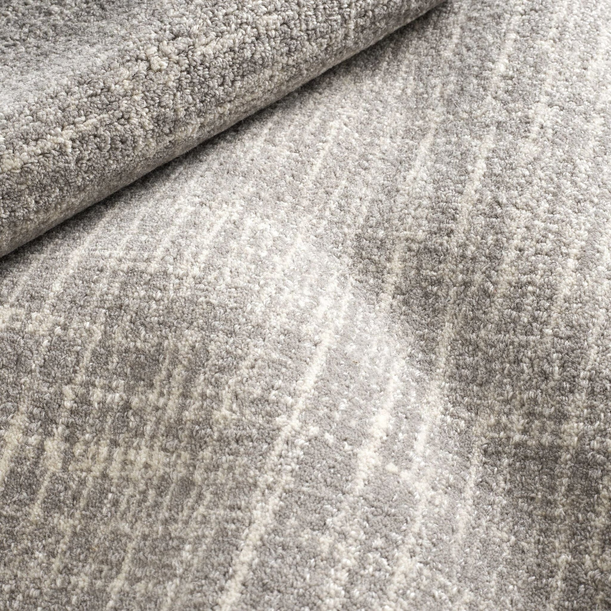 Crosshatch Dove Grey Hand Micro Hooked Wool Rug Rugs 
