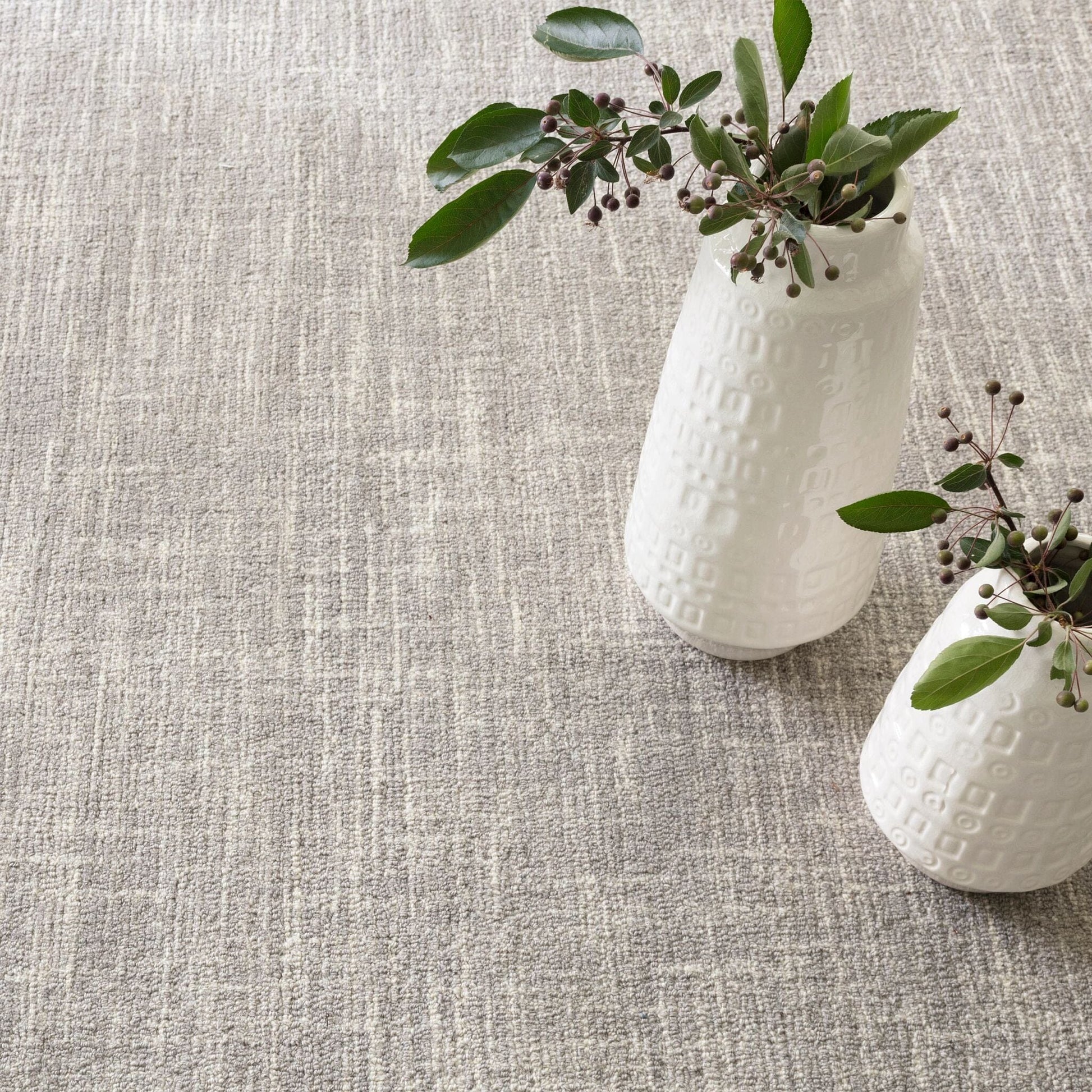 Crosshatch Dove Grey Hand Micro Hooked Wool Rug Rugs 