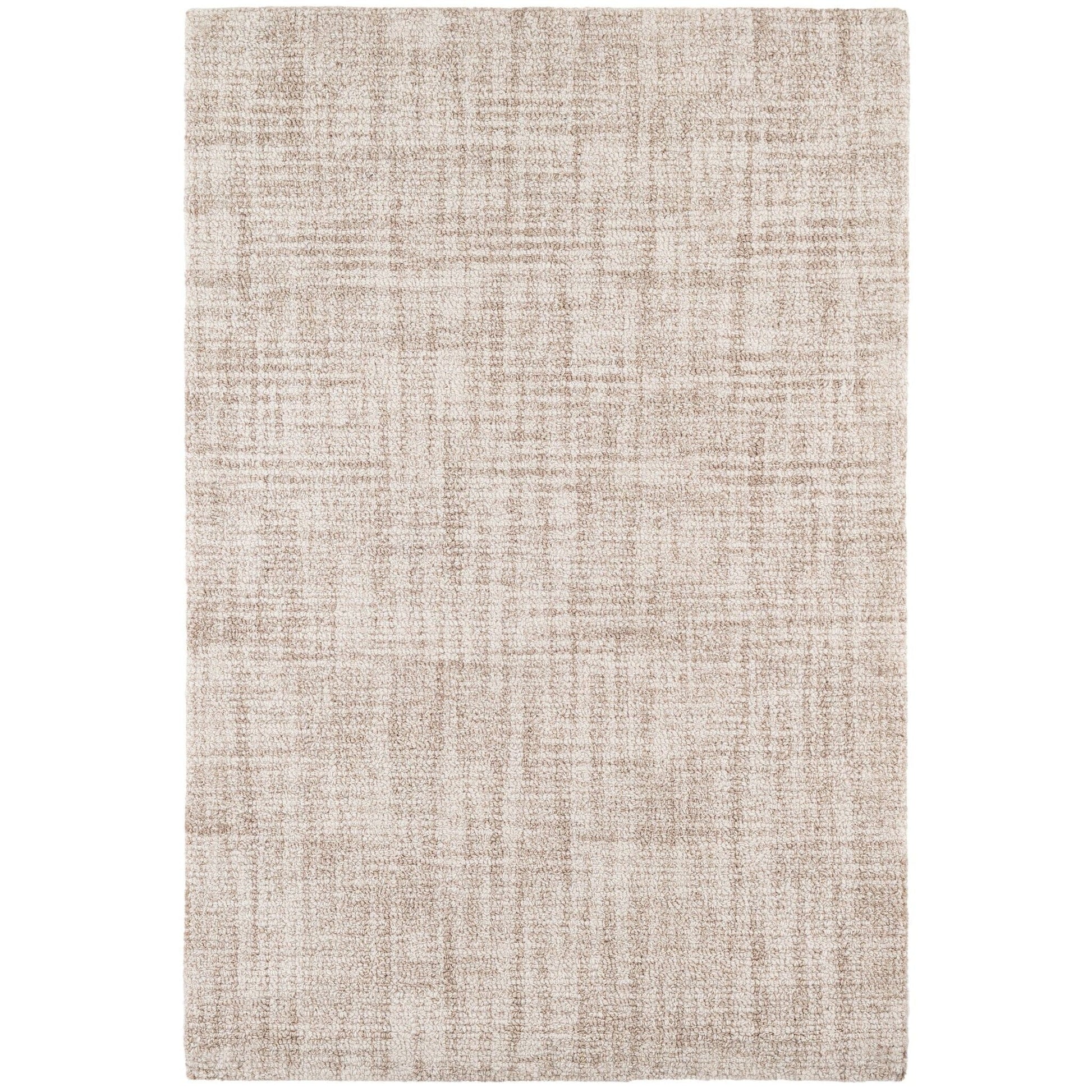 Crosshatch Ivory Hand Micro Hooked Wool Rug Rugs 