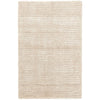 Cut Stripe Ivory Hand Knotted Viscose/Wool Rug Rugs 