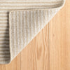 Cut Stripe Ivory Hand Knotted Viscose/Wool Rug Rugs 