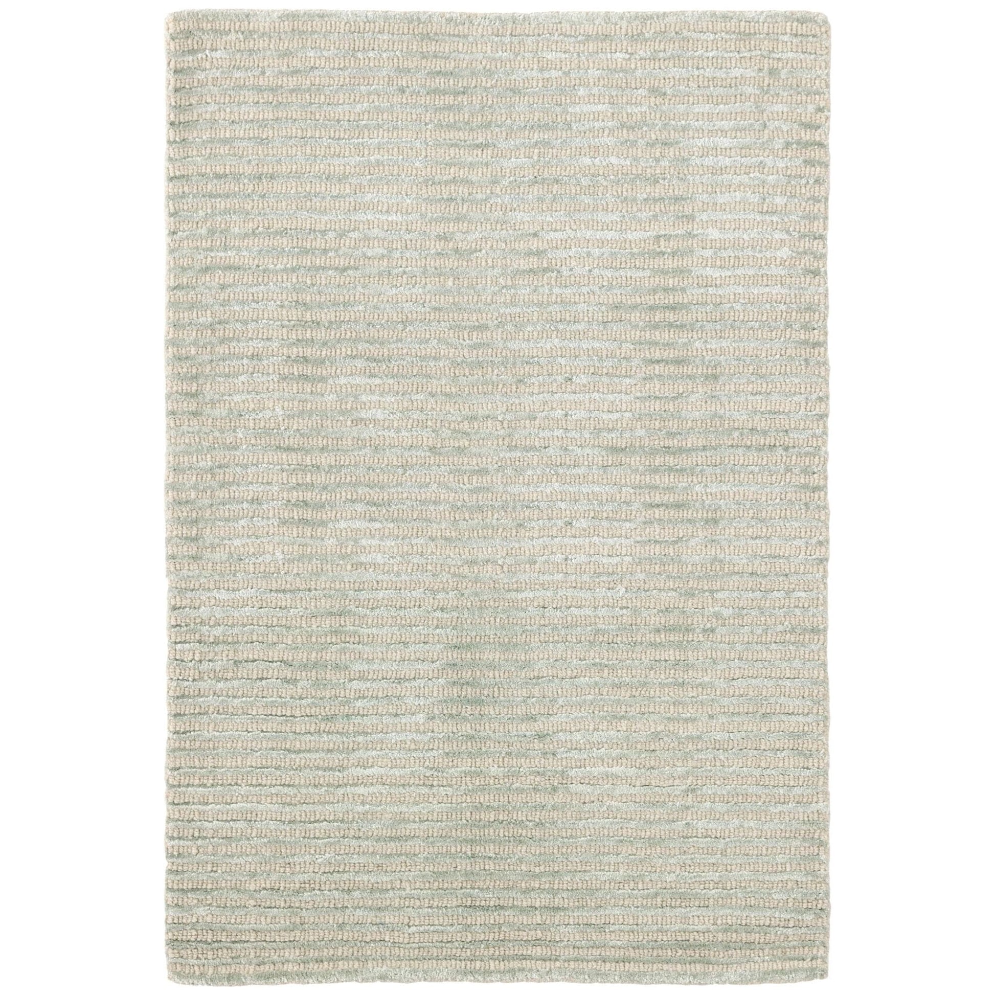 Cut Stripe Ocean Hand Knotted Viscose/Wool Rug Rugs 