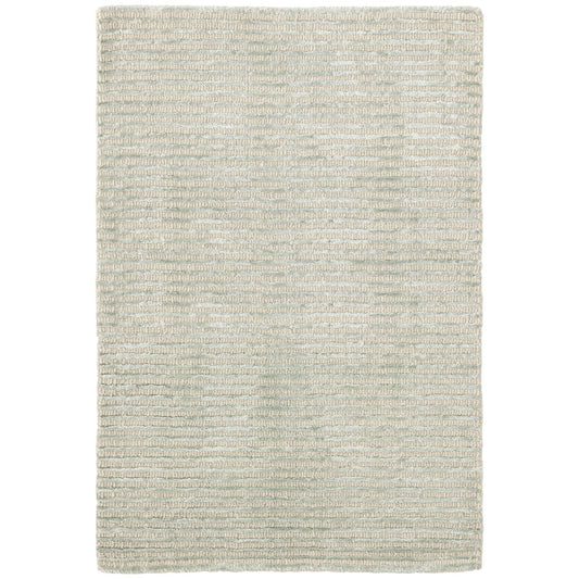 Cut Stripe Ocean Hand Knotted Viscose/Wool Rug Rugs 
