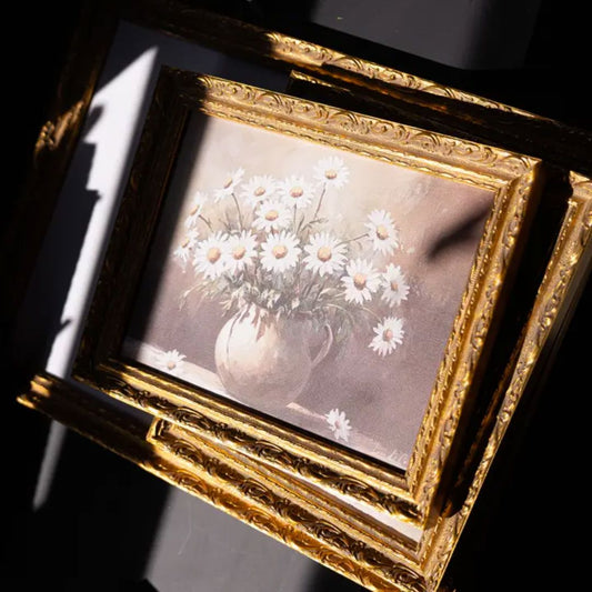 Daisy Pine French Brass Framed Art Framed Art 