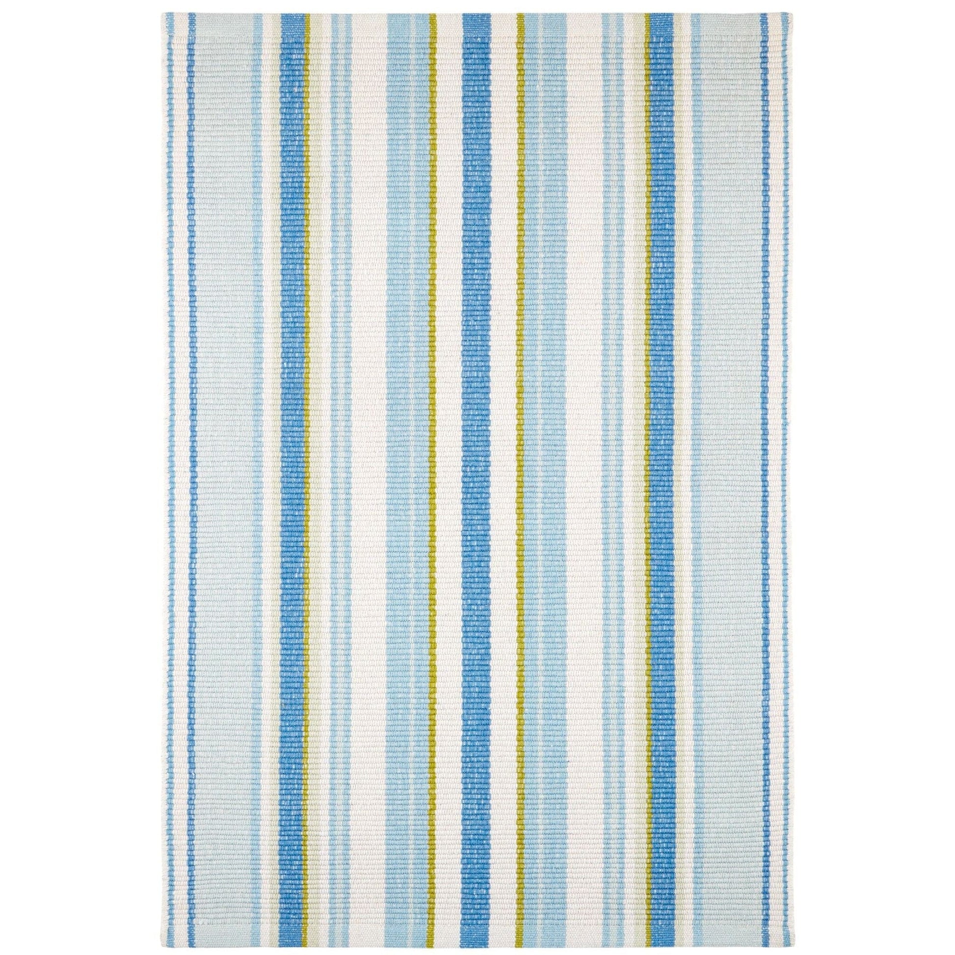 Daphne Stripe French Blue Handwoven Cotton Rug Rugs 